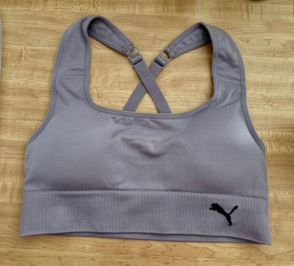Women's Puma Lavender Seamless Padded Sports Bra Size Small